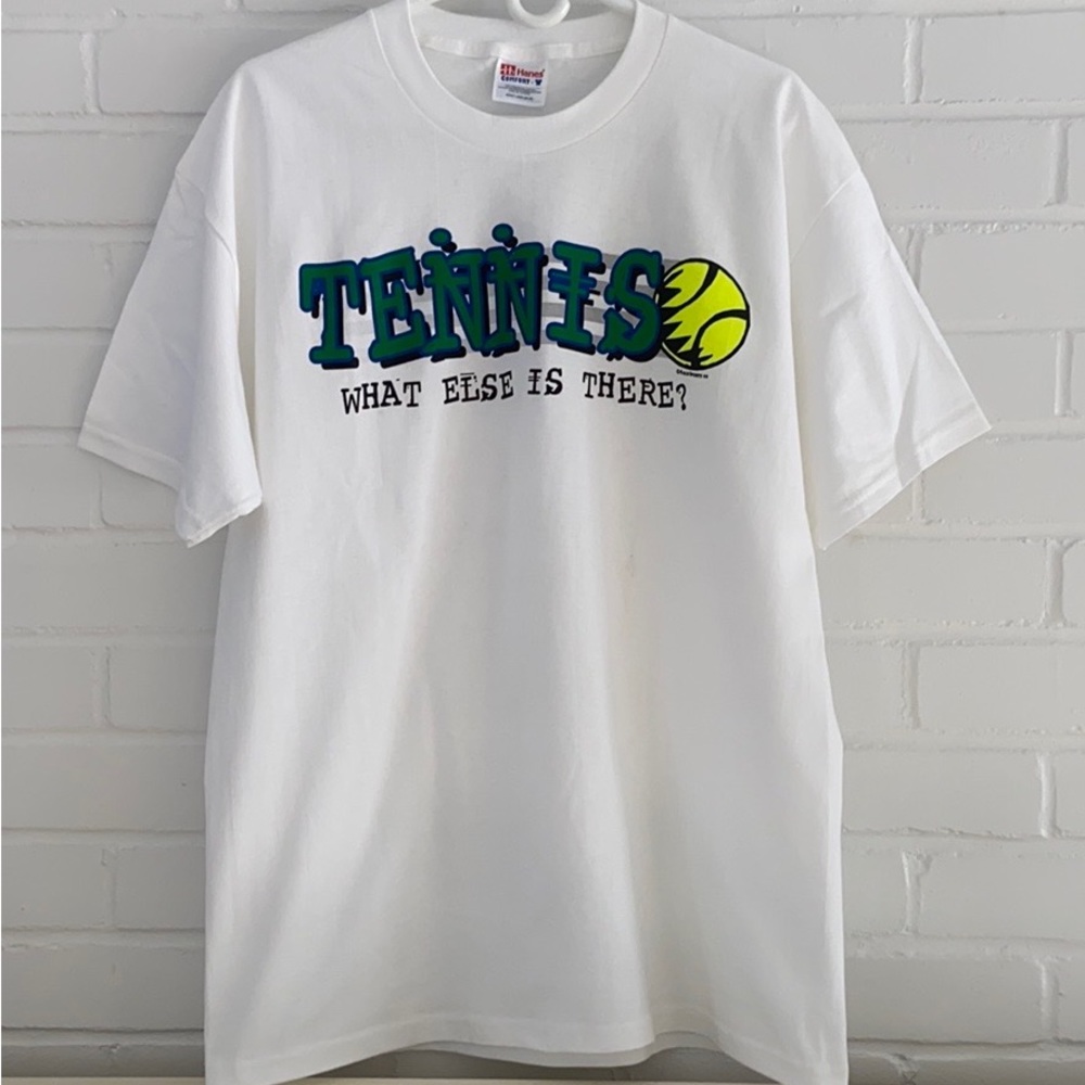 Brand New Retro Hanes Men’s Short Sleeve Tennis T-Shirt Size L